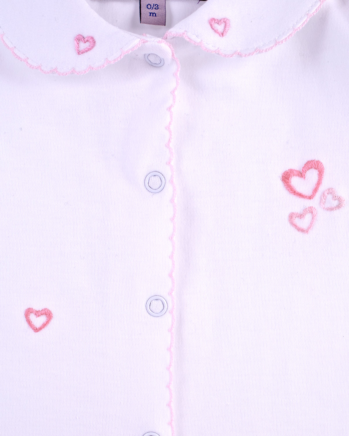 Pima Embroidered Primrose Hearts Receiving Blanket